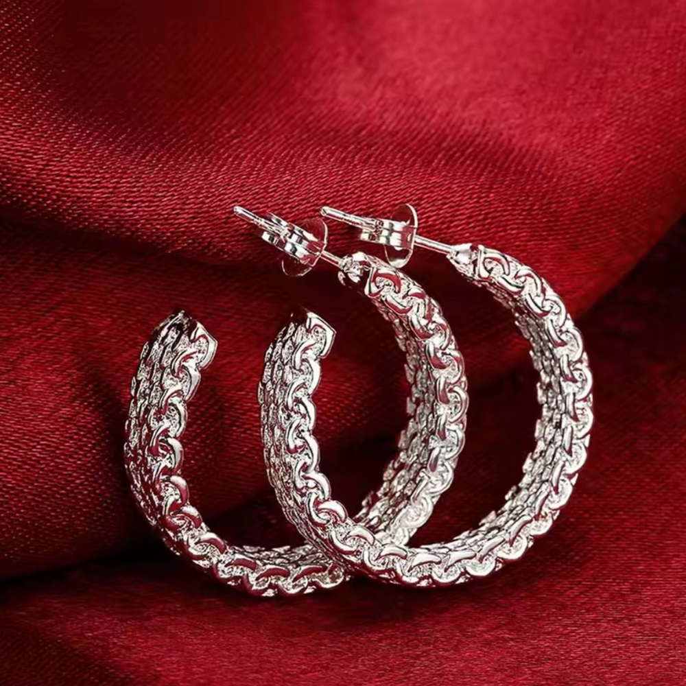 Elegant Silver Hoop Earrings